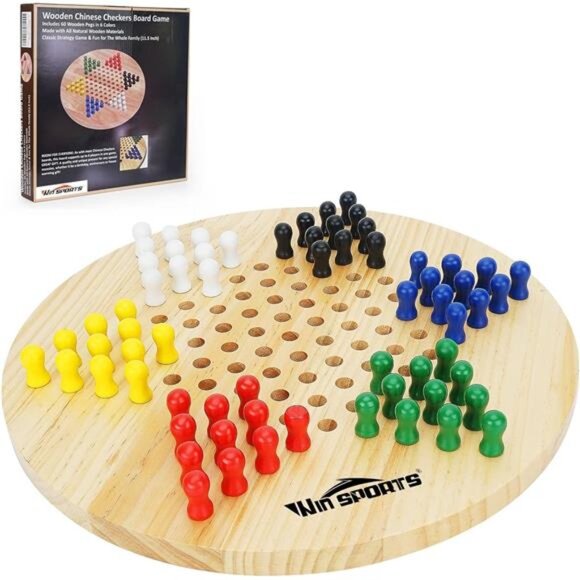 Chinese Checkers Board - Wooden Game Classic Strategy Game - Picture 1 of 7